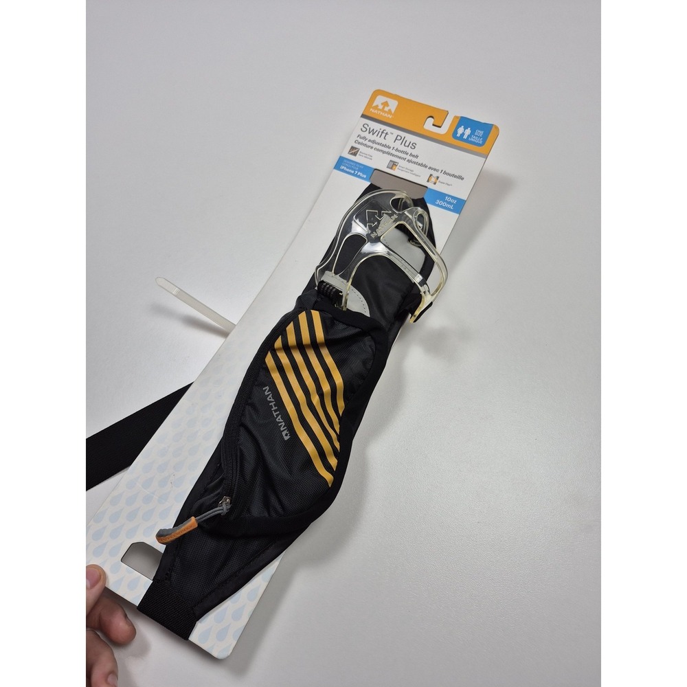 Nathan Swift Plus Hydration Waist Pack 10oz Bottle Black Running Belt OSFM